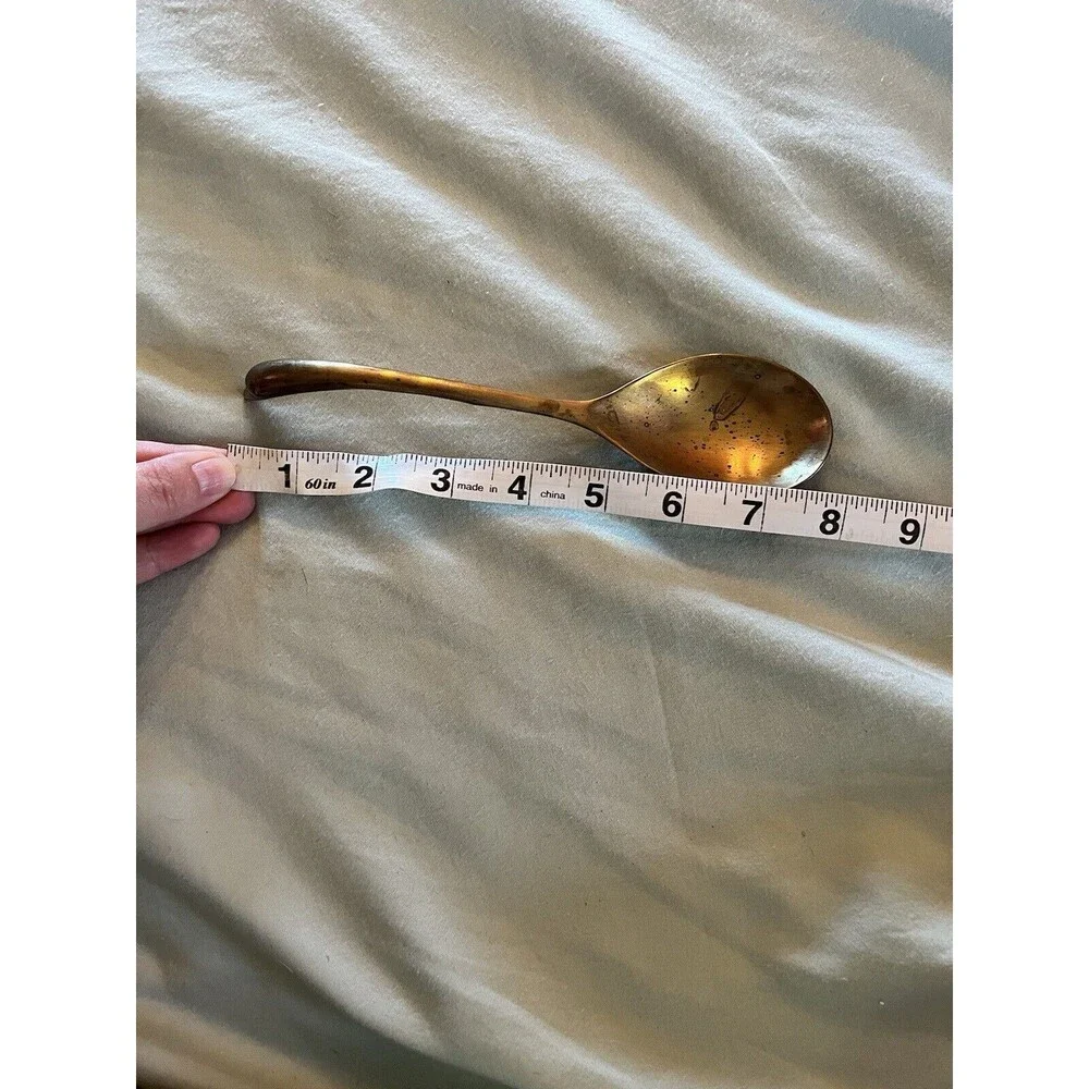 Vintage Leonard Silverware Serving Spoon Bird Detail Made in Italy